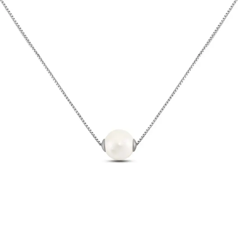 Collana Silver Pearls Argento Rodiato Perla sintentica