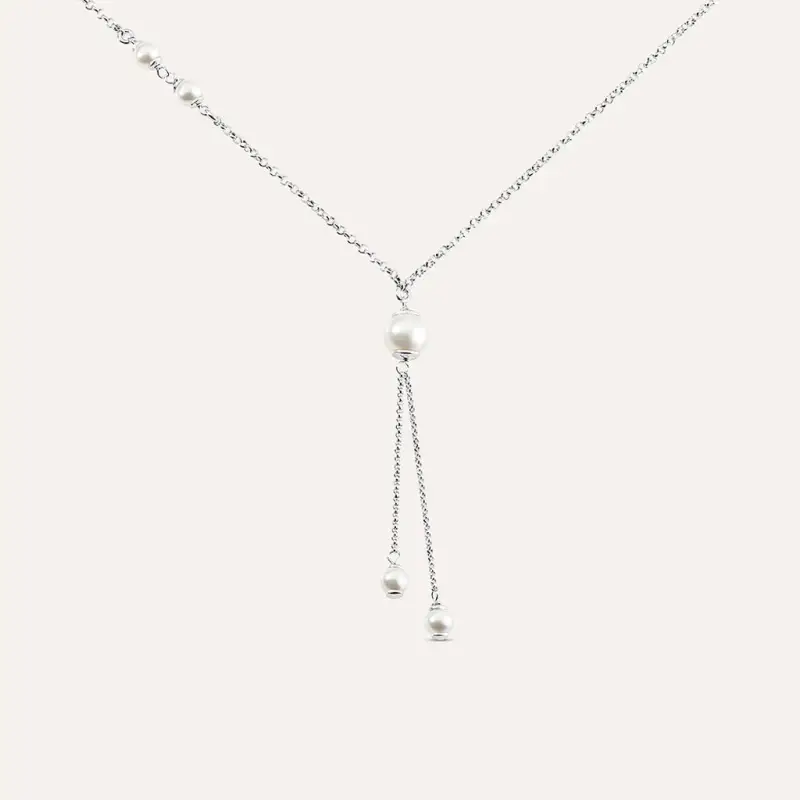 Collana Silver Pearls Argento Rodiato Perla sintentica