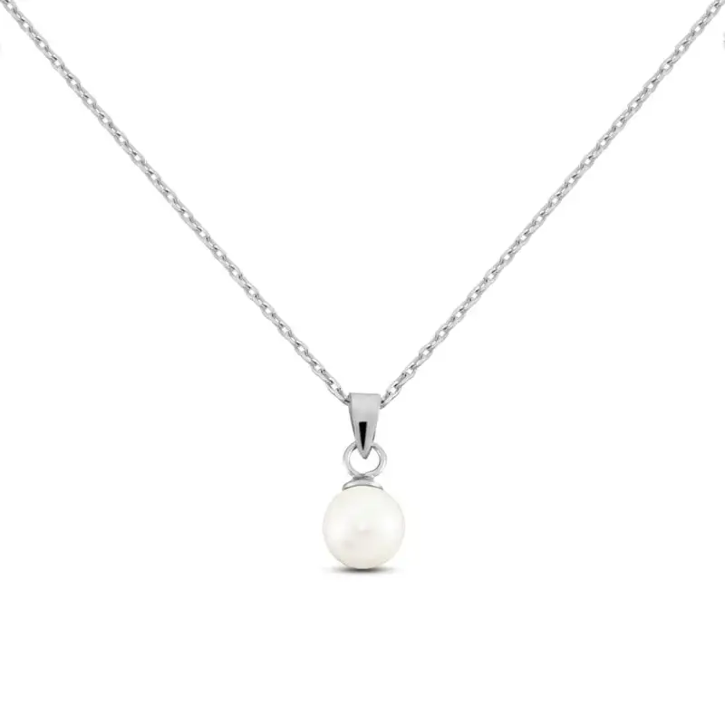 Collana Silver Pearls Argento Rodiato Perla sintentica
