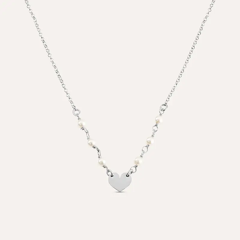 Collana Silver Pearls Argento Rodiato Perla sintentica