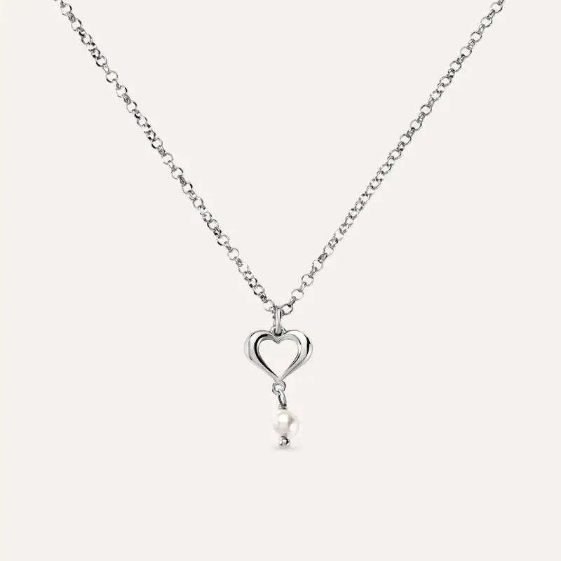 Collana Silver Pearls Argento Rodiato Perla sintentica