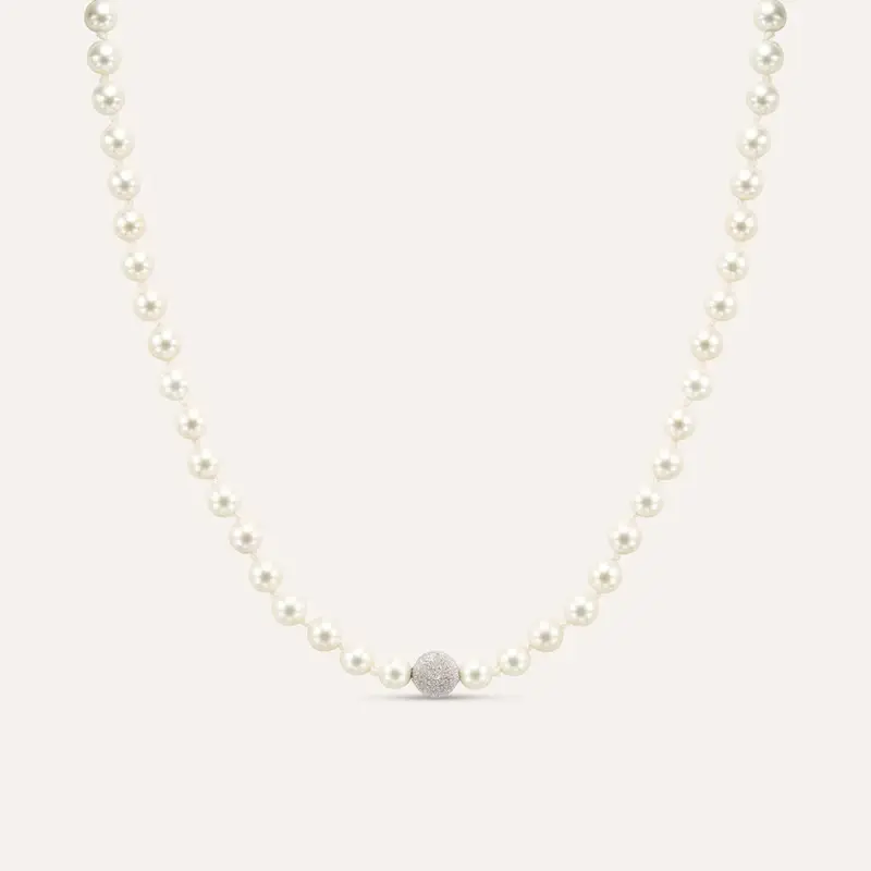 Collana Silver Pearls Argento Rodiato Perla sintentica