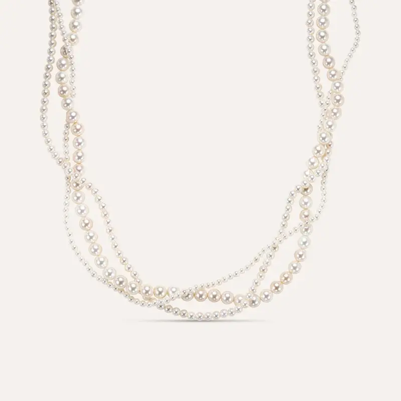 Collana Silver Pearls Argento Rodiato Perla sintentica