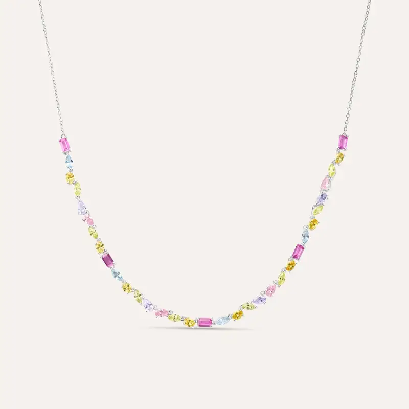 Collana Silver Rainbow Argento Rodiato Cubic Zirconia