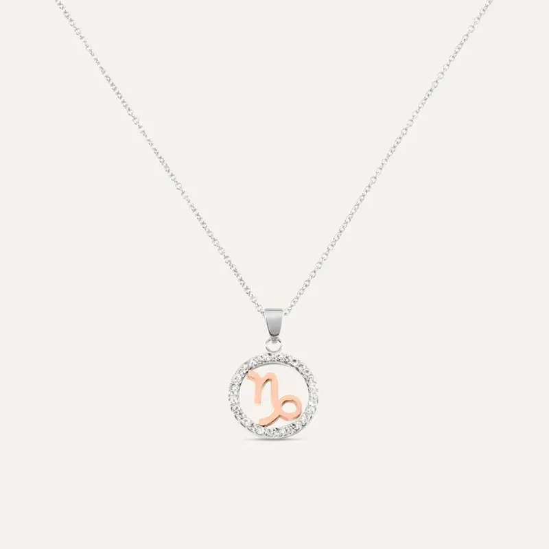 Collana Sunrise Acciaio Bicolore Bianco / Rosa Cubic Zirconia