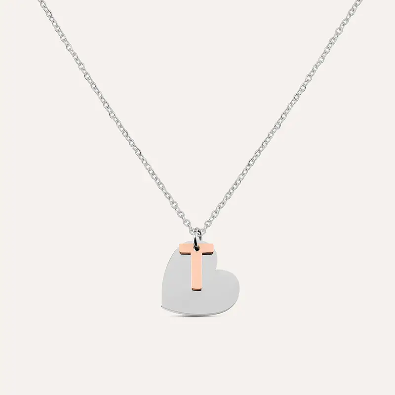 Collana Sunrise Acciaio Bicolore Bianco / Rosa