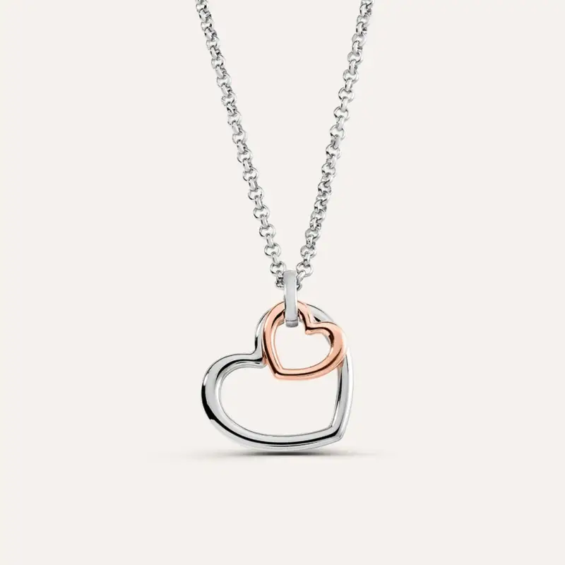 Collana Sunrise Acciaio Bicolore Bianco / Rosa