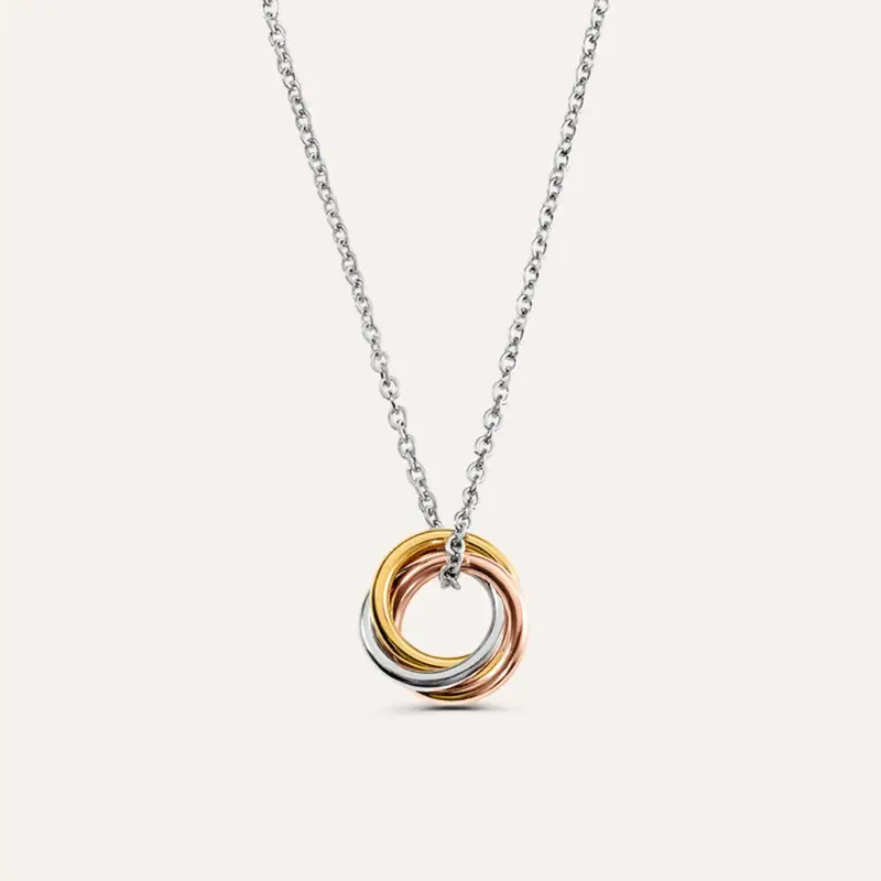 Collana Sunrise Acciaio Tricolore