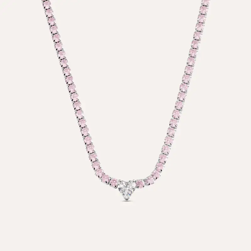 Collana Tennis Aura Acciaio Cristallo