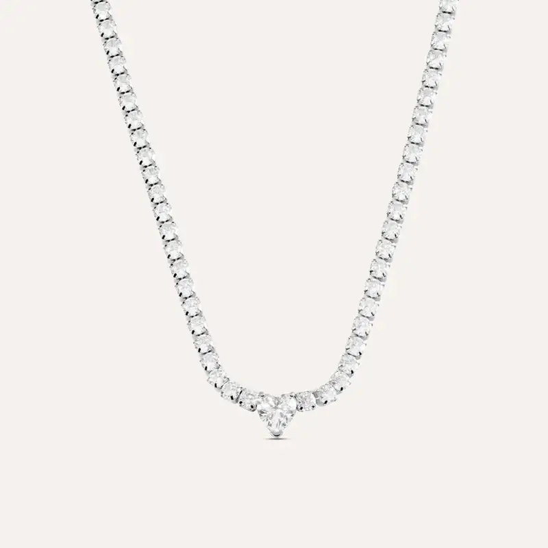 Collana Tennis Aura Acciaio Cristallo