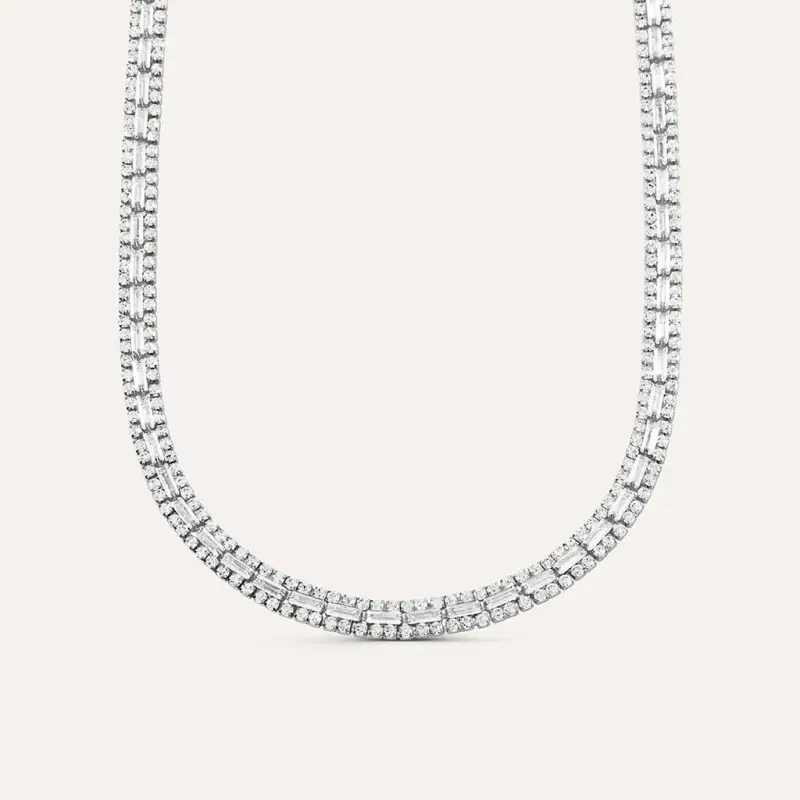 Collana Tennis Romantic Shine Metallo Cristallo