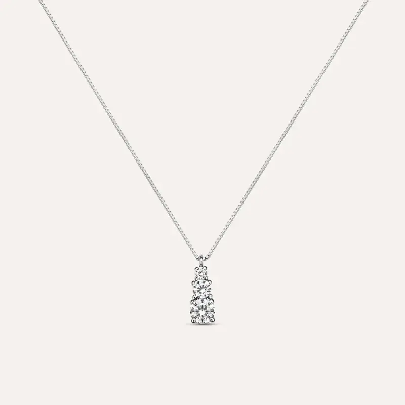 Collana Trilogy Claire Oro Bianco Cubic Zirconia