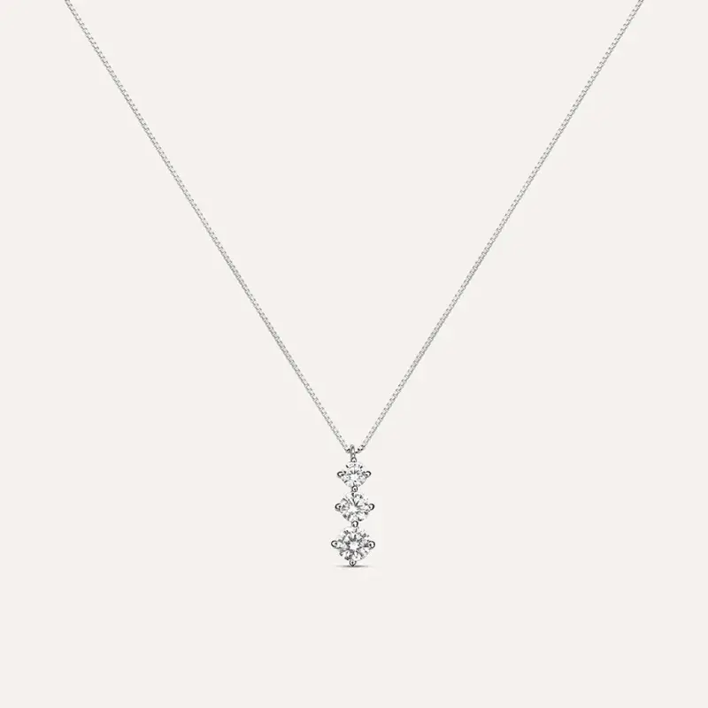 Collana Trilogy Claire Oro Bianco Cubic Zirconia
