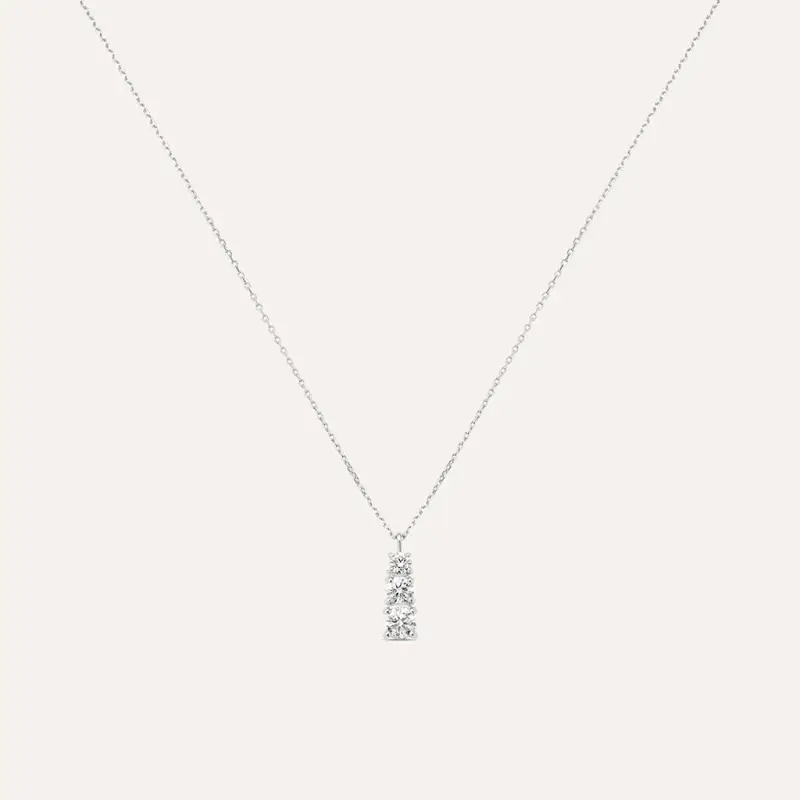 Collana Trilogy Diamade Oro Bianco Diamante Lab-Grown