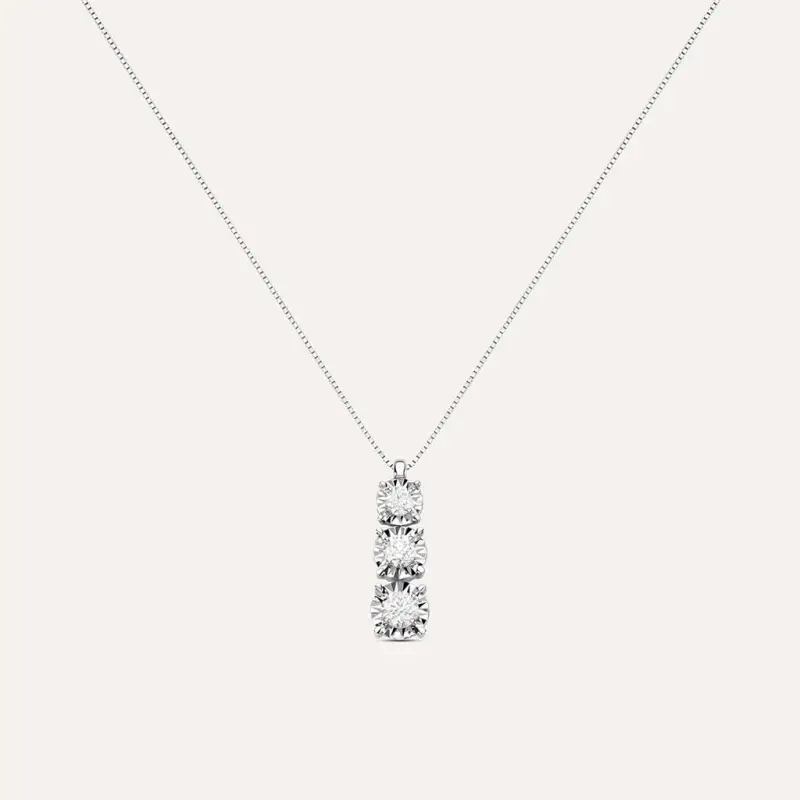 Collana Trilogy Diamotion Oro Bianco Diamante