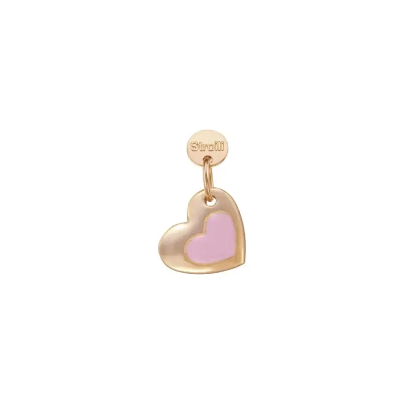 Due cuori un anima Charm in argento rosato e smalto