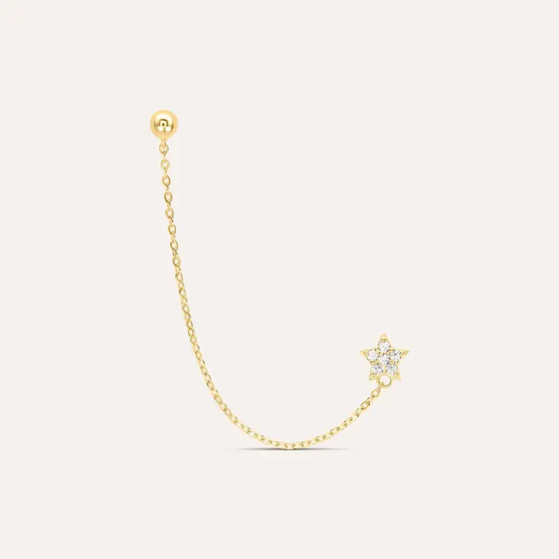 Ear Cuff Bon Ton Oro Giallo Cubic Zirconia