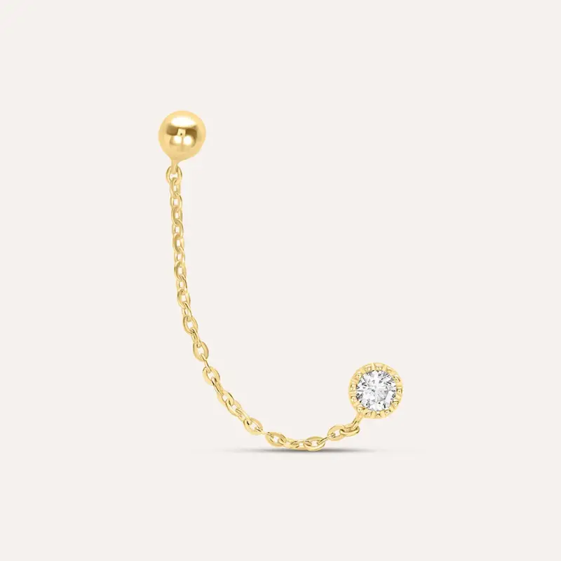 Ear Cuff Bon Ton Oro Giallo Cubic Zirconia