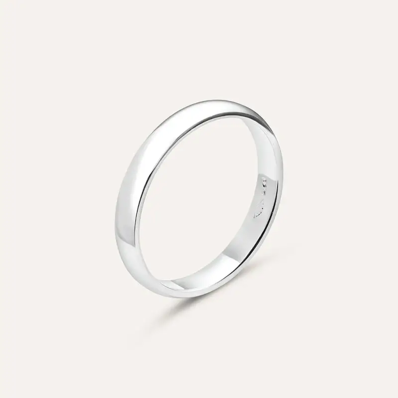 Fede Classica 3 mm Argento Rodiato