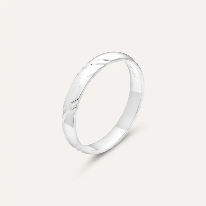 Fede Classica 3 mm Argento Rodiato