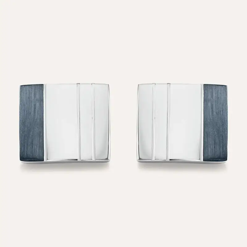 Gemelli Man Code Acciaio Bicolore Bianco / Nero