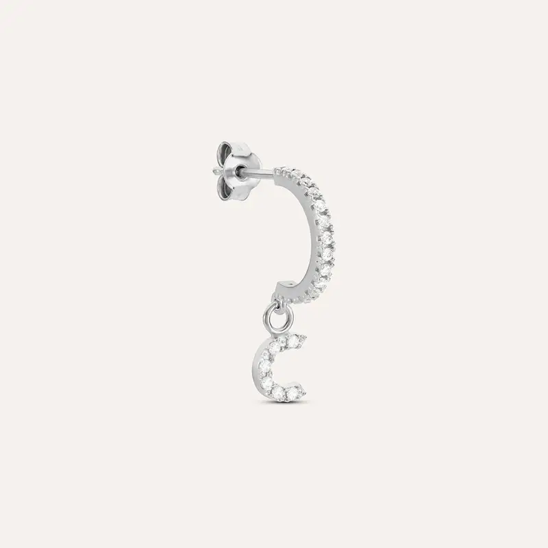 Mono Orecchino A Cerchio Silver Moments Argento Rodiato Cubic Zirconia