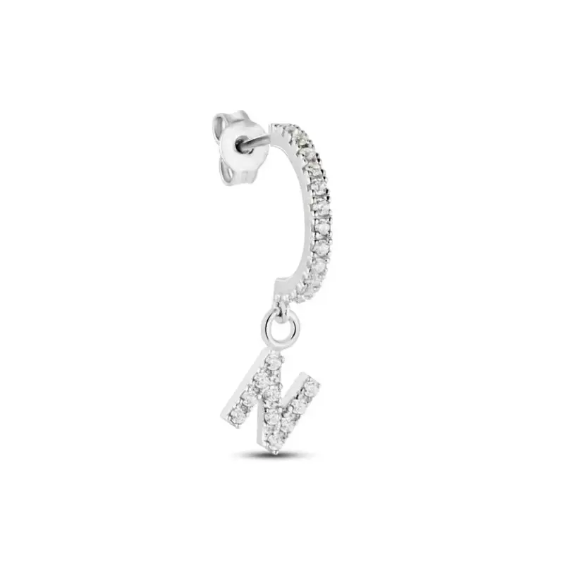 Mono Orecchino A Cerchio Silver Moments Argento Rodiato Cubic Zirconia