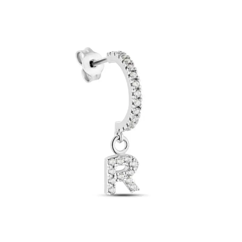 Mono Orecchino A Cerchio Silver Moments Argento Rodiato Cubic Zirconia