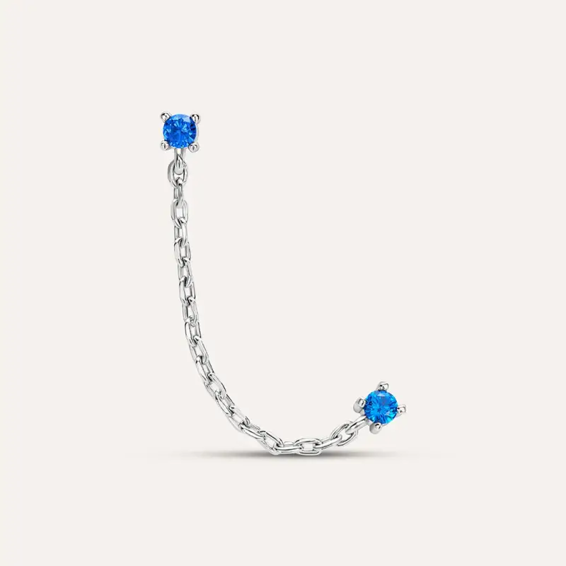 Mono Orecchino Lobo Punto Luce Silver Rainbow Argento Rodiato Cubic Zirconia