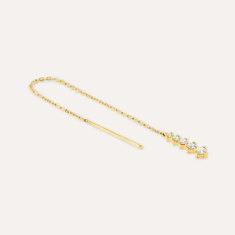 Mono Orecchino Pendente Saliscendi Diamade Glam Oro Giallo Diamante Lab-Grown miniatura 2