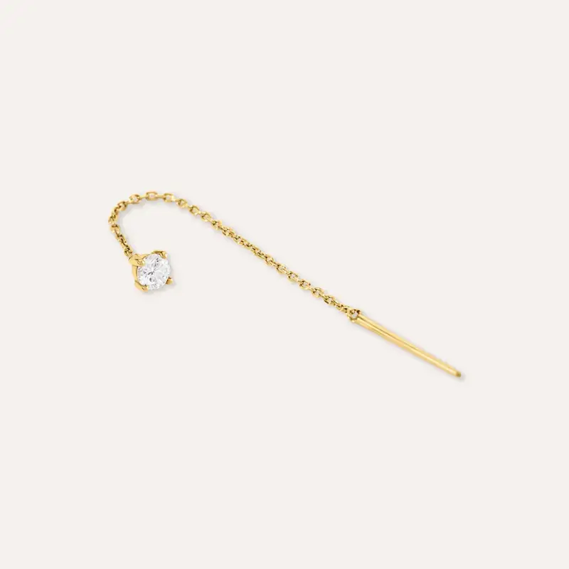 Mono Orecchino Pendente Saliscendi Punto Luce Diamade Glam Oro Giallo Diamante Lab-Grown miniatura 2