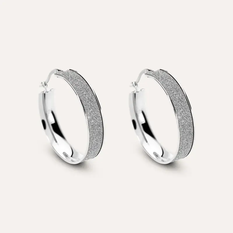 Orecchini A Cerchio Aura Acciaio