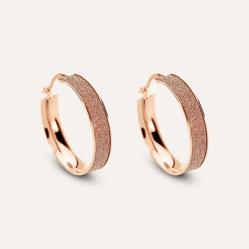 Orecchini A Cerchio Aura Acciaio Rosa