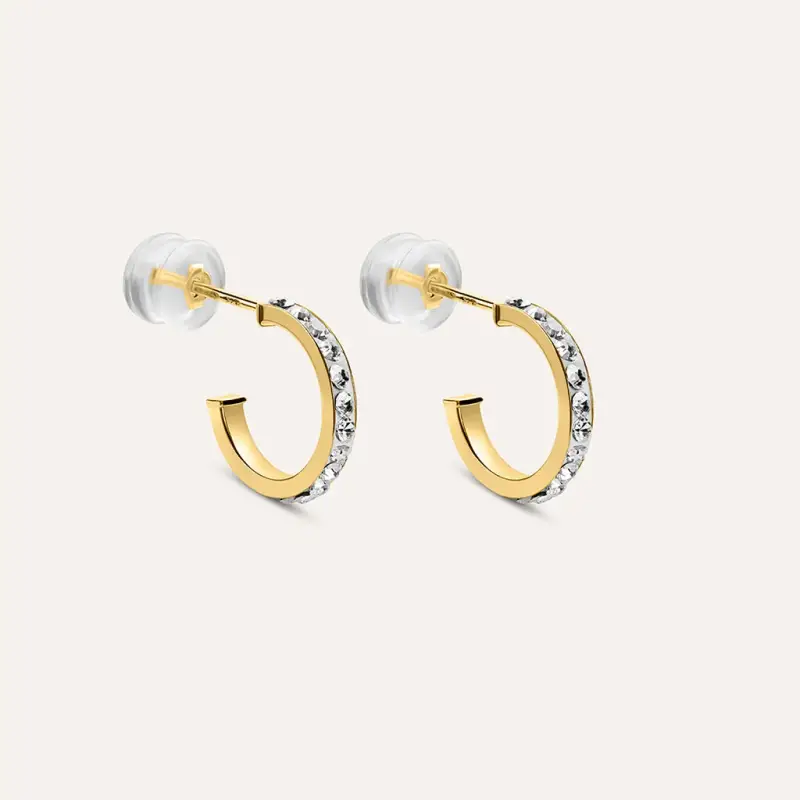 Orecchini A Cerchio Christelle Oro Giallo Cristallo