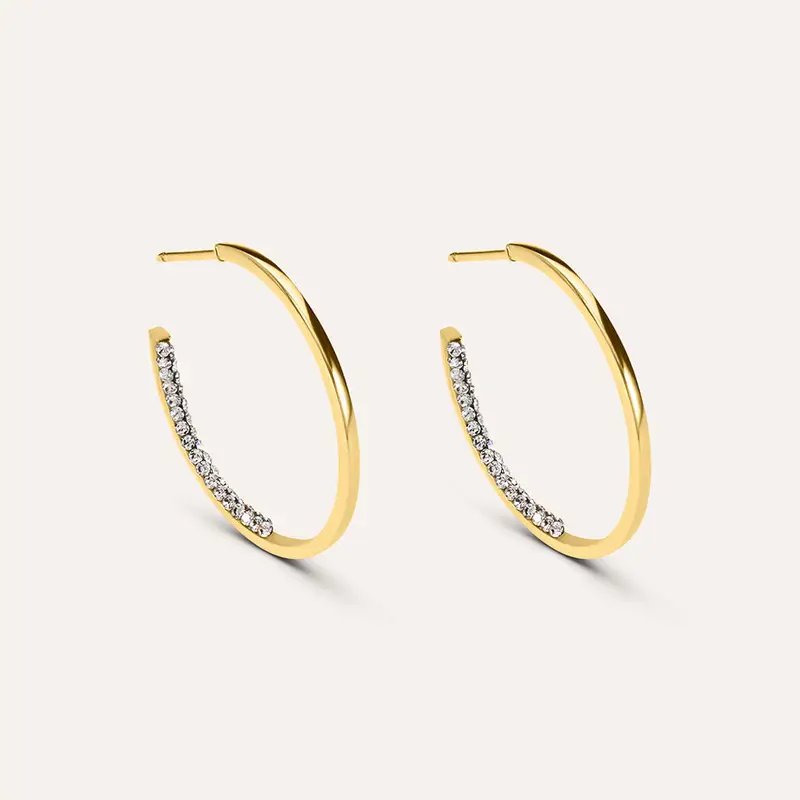 Orecchini A Cerchio Christelle Oro Giallo Cristallo