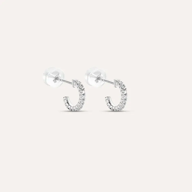 Orecchini A Cerchio Claire Oro Bianco Cubic Zirconia