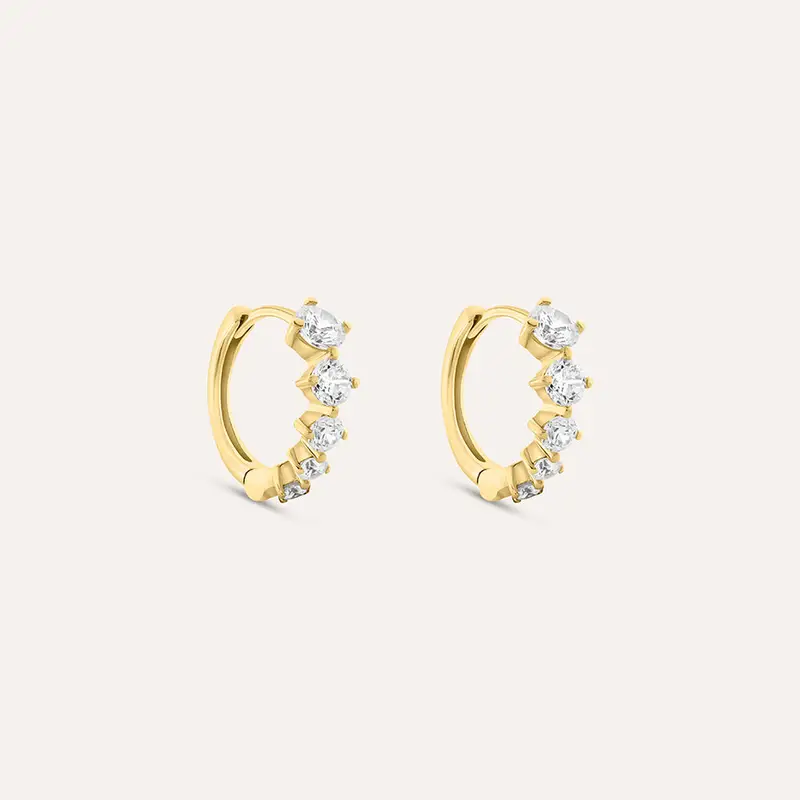 Orecchini A Cerchio Claire Oro Giallo Cubic Zirconia