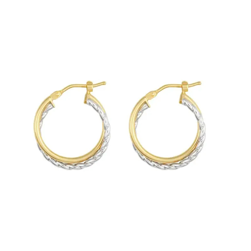 Orecchini A Cerchio Gold Essence Oro Bicolore