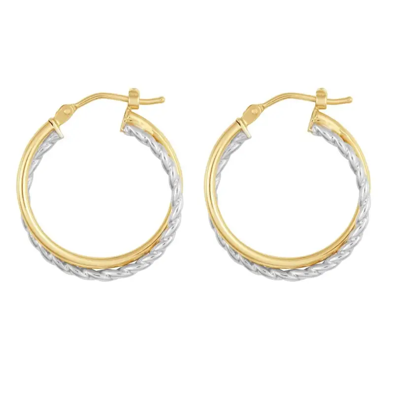 Orecchini A Cerchio Gold Essence Oro Bicolore