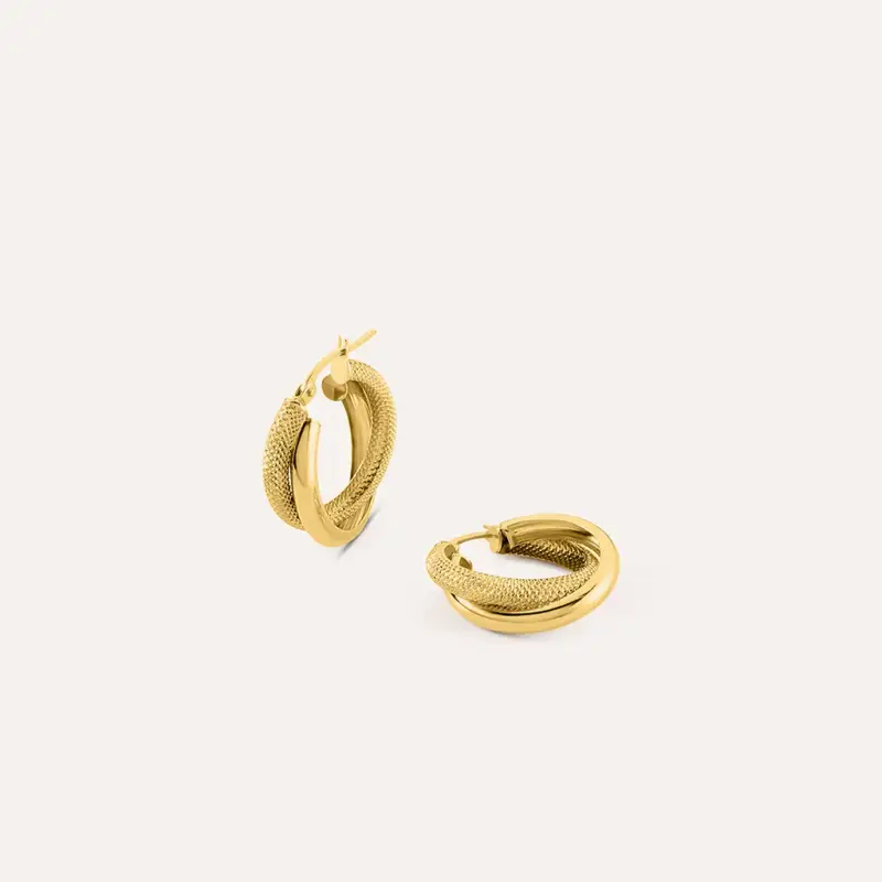 Orecchini A Cerchio Gold Essence Oro Giallo miniatura 2