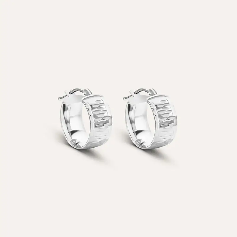 Orecchini A Cerchio Golden Lover Oro Bianco