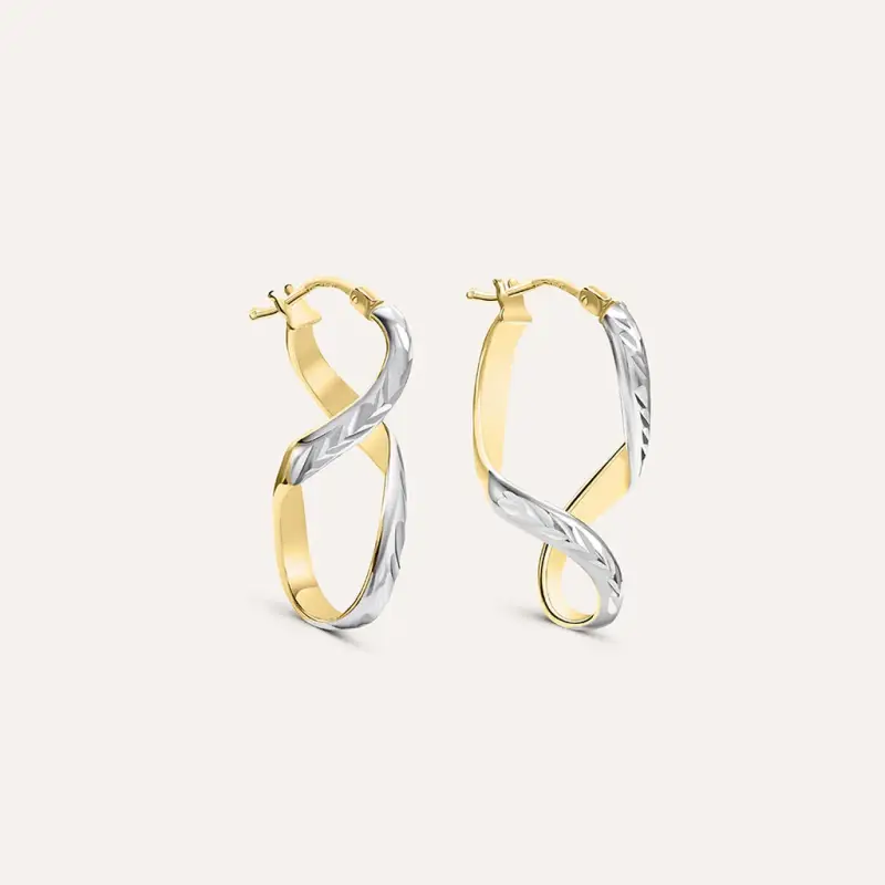 Orecchini A Cerchio Golden Lover Oro Bicolore