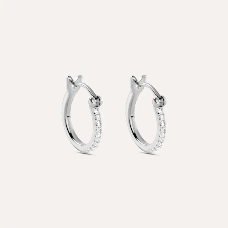 Orecchini A Cerchio Grace Oro Bianco Diamante