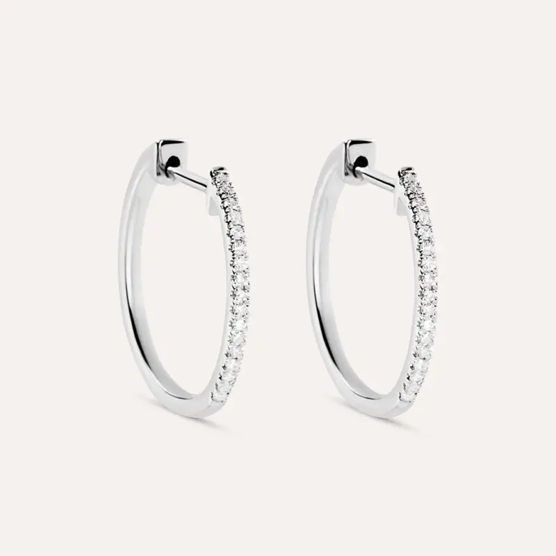 Orecchini A Cerchio Grace Oro Bianco Diamante