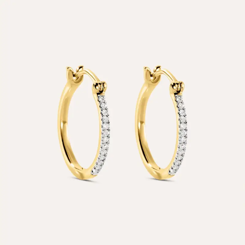 Orecchini A Cerchio Grace Oro Giallo Diamante