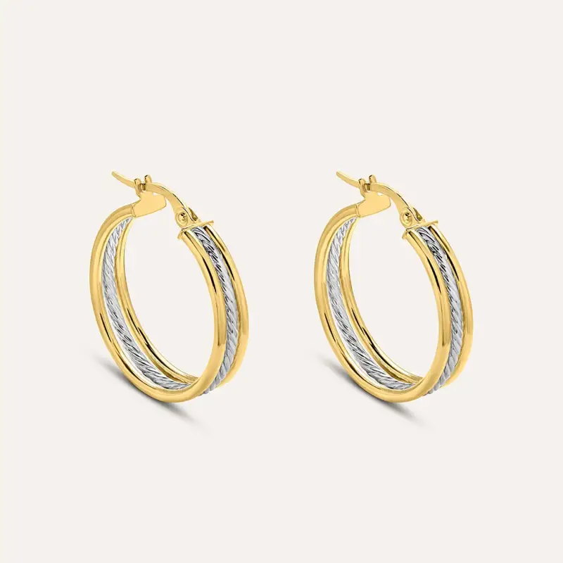 Orecchini A Cerchio Isabelle Oro Bicolore