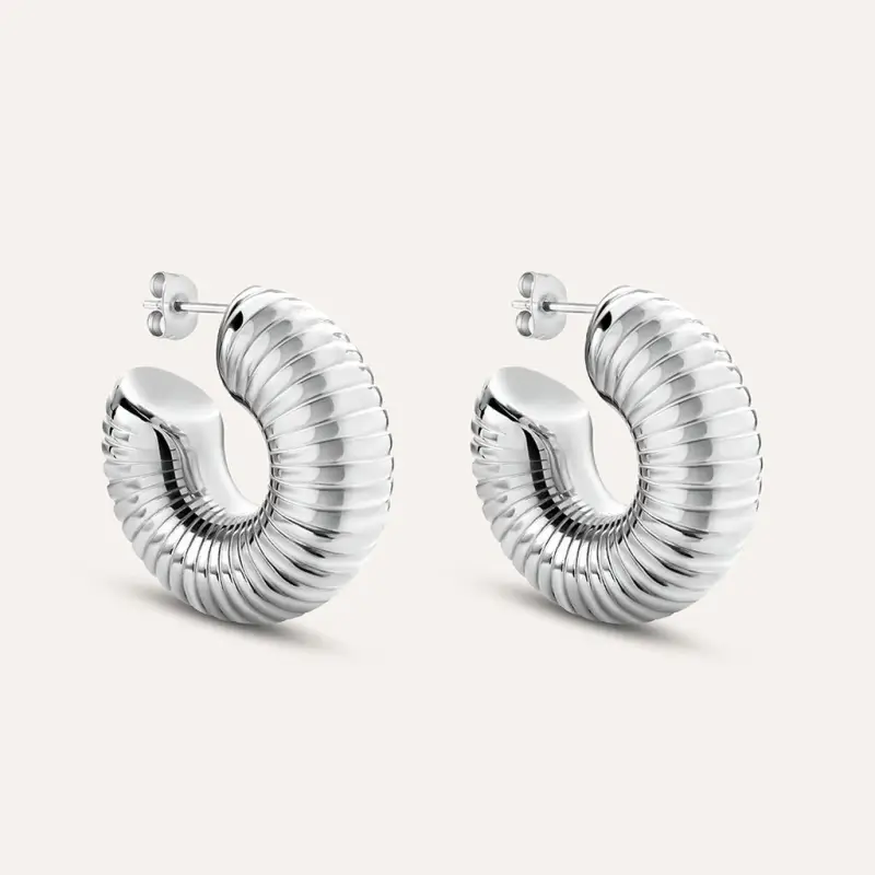 Orecchini A Cerchio Moonlight Acciaio