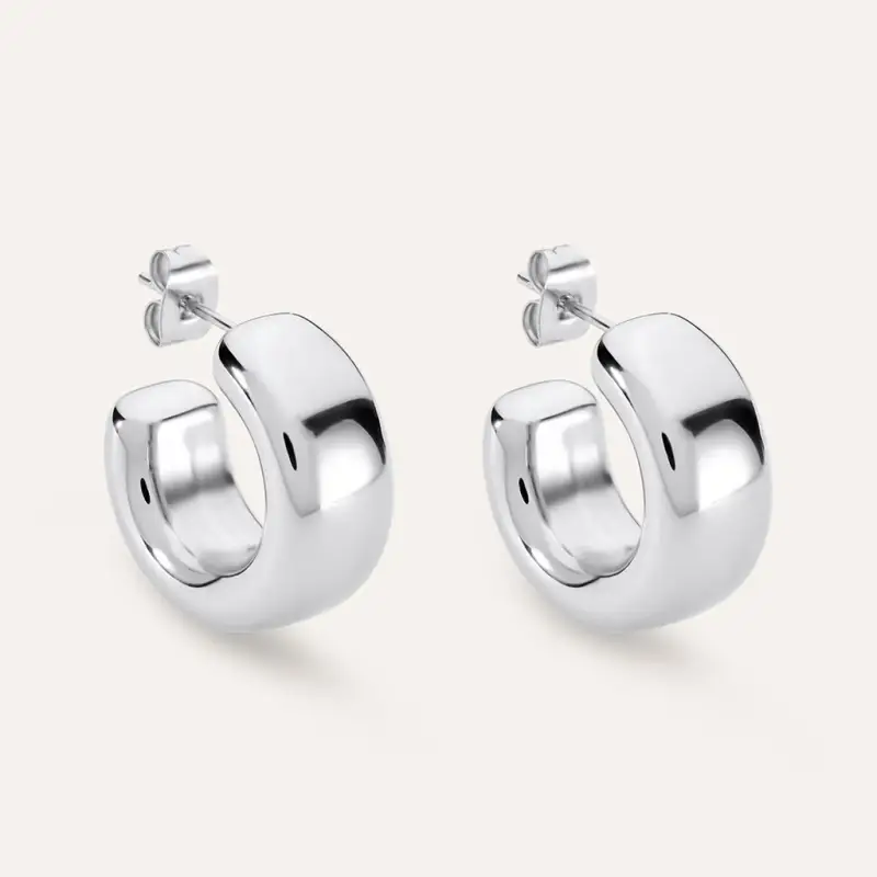 Orecchini A Cerchio Moonlight Acciaio