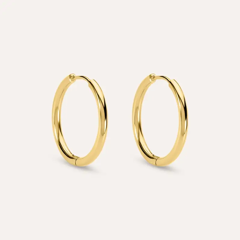 Orecchini A Cerchio Radiance Acciaio Dorato