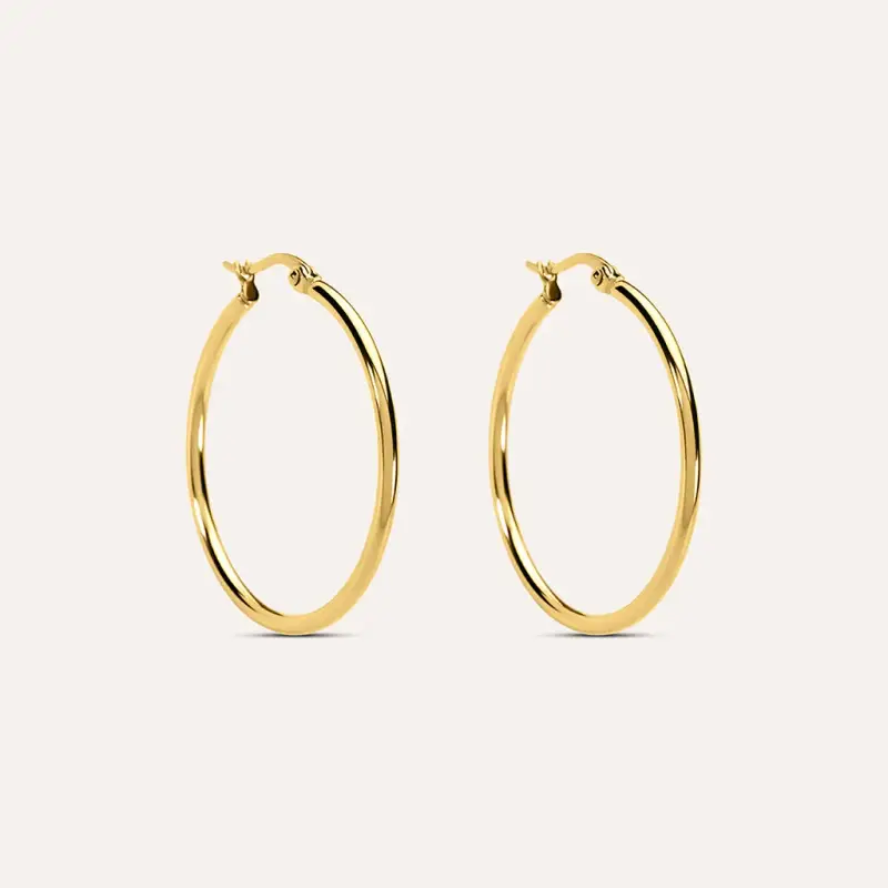 Orecchini A Cerchio Radiance Acciaio Dorato